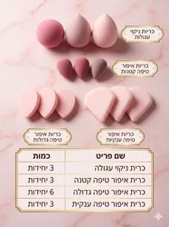 צנצנת ספוגיות איפור – בגוון ורוד פסטל | Moran Beauty 15 יח